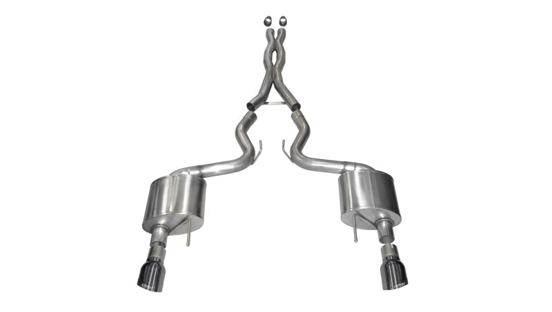 Corsa 2015-17 Ford Mustang GT Coupe 5.0L 3in Sport Cat-Back Exhaust Dual Rear Exit w/ Gun Metal Tips - 14332GNM