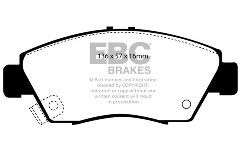 EBC 12 Acura ILX 1.5 Hybrid Greenstuff Front Brake Pads - DP2891