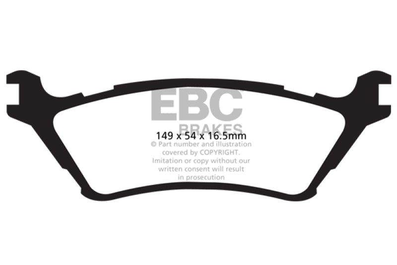 EBC 15+ Ford F150 2.7 Twin Turbo (2WD) Yellowstuff Rear Brake Pads - DP41891R
