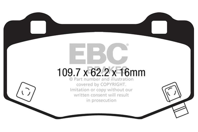 EBC 15-17 Ford Mustang Shelby GT350/GT350R Yellowstuff Rear Brake Pads - DP43056R