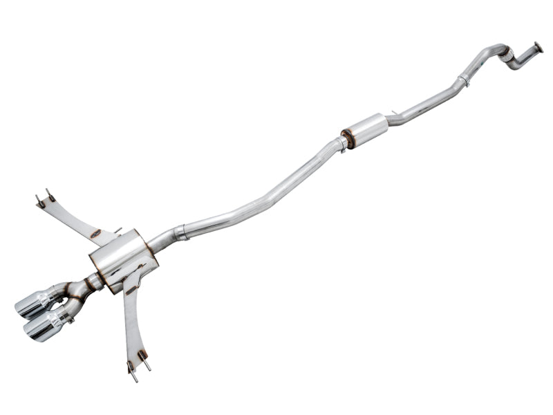 AWE Tuning 2016+ Honda Civic Si Touring Edition Exhaust w/Front Pipe & Dual Chrome Silver Tips - 3015-32108