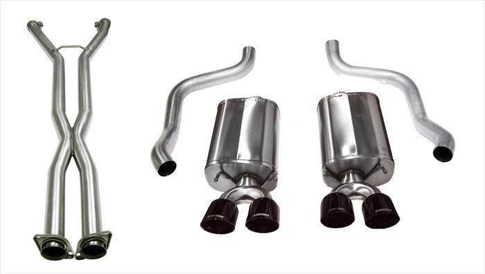 Corsa 2009-2013 Chevrolet Corvette C6 6.2L V8 LS3 Manual Black Sport 3in Cat-Back - 14108CBBLK