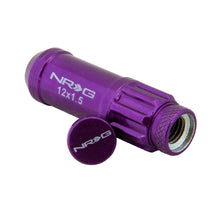 Load image into Gallery viewer, NRG 700 Series M12 X 1.5 Steel Lug Nut w/Dust Cap Cover Set 21 Pc w/Locks &amp; Lock Socket - Purple - LN-LS700PP-21