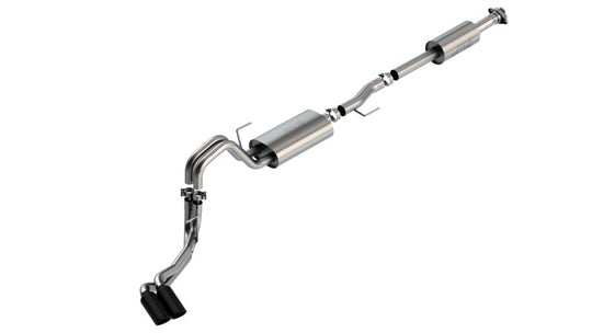 Borla F-150 2021 3.3L CC SB EC STB XL/XLT/Lariat/KR/Plnm/LTD 3/2.25 DSE Cat-Back S-Type BLK CHR Tips - 140880BC