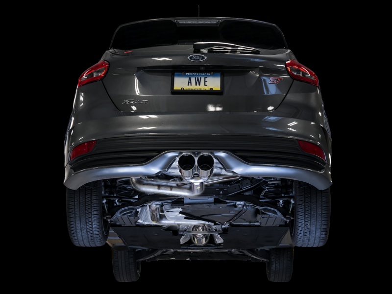 AWE Tuning Ford Focus ST Track Edition Cat-Back Exhaust - Diamond Black Tips - 3020-33036