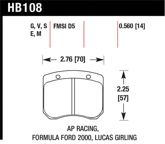 Hawk 1984-1986 Alfa Romeo GTV-6 2.5 HPS 5.0 Front Brake Pads - HB180B.560