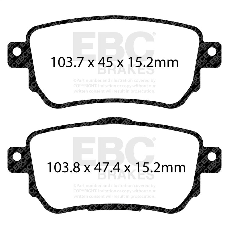 EBC 2018+ Nissan Leaf Electric (w/283mm Front Rotors) Rear Ultimax Brake Pads - UD1965