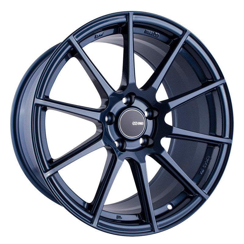 Enkei TS10 18x9.5 35mm Offset 5x114.3 Bolt Pattern 72.6mm Bore Dia Blue Silver Wheel - 499-895-6535BL