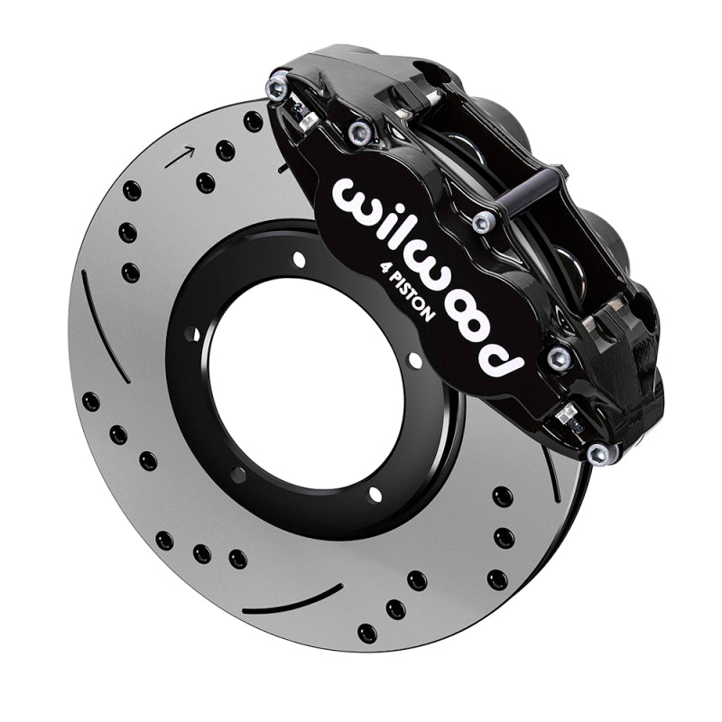 Wilwood kit front FNSL4R PORS 911 1984- 89 3.5 MT 11.10X.95 rotor SRP black W/LINES - 140-16681-D