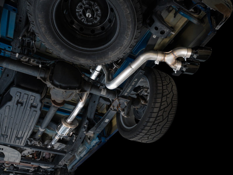 AWE 21-25 Ford F150 (14th Gen Reg Cab) Cat-Back Exhaust - 4.5in Dual Side Exit Diamond Black Tips - 3015-33145