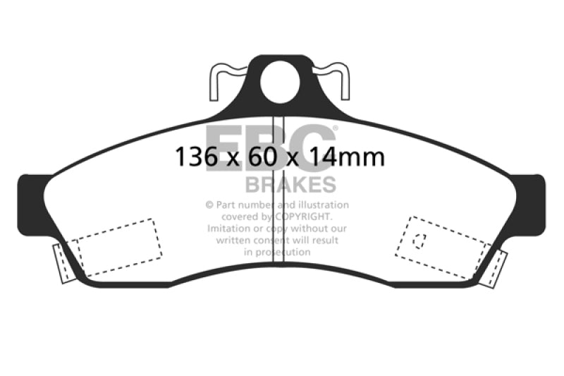 EBC 92-96 Chevrolet Caprice 4.3 Police Yellowstuff Rear Brake Pads - DP41181R