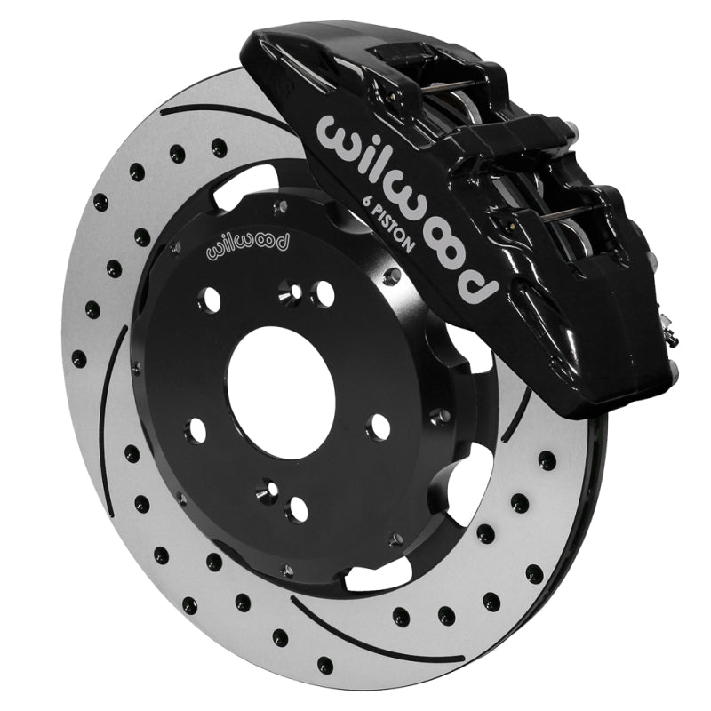 Wilwood Dynapro 6 Front Hub Kit 12.19in SRP Drilled 04-05 Honda Civic SI/ 02-06 Acura RSX - 140-17519-D