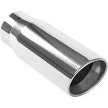 Load image into Gallery viewer, MagnaFlow Tip Stainless Double Wall Round Single Outlet Polished 5in DIA 4in Inlet 13in Length - 35231
