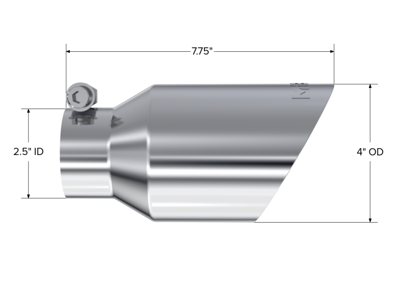 MBRP Universal Tip 4in O.D. Dual Wall Angled 2.5in inlet 8in length T304 - T5123