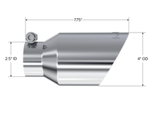 Load image into Gallery viewer, MBRP Universal Tip 4in O.D. Dual Wall Angled 2.5in inlet 8in length T304 - T5123