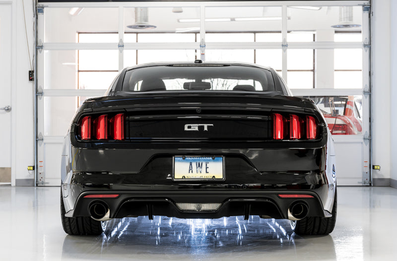 AWE Tuning S550 Mustang GT Cat-Back Exhaust - Track Edition (Diamond Black Tips) - 3020-33030