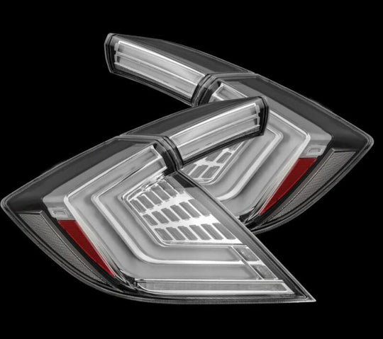 AlphaRex 16-21 Honda Civic Hatchback / Type-R FK8 Nova-Series LED Tail Lights (Pair) - Clear - 676030