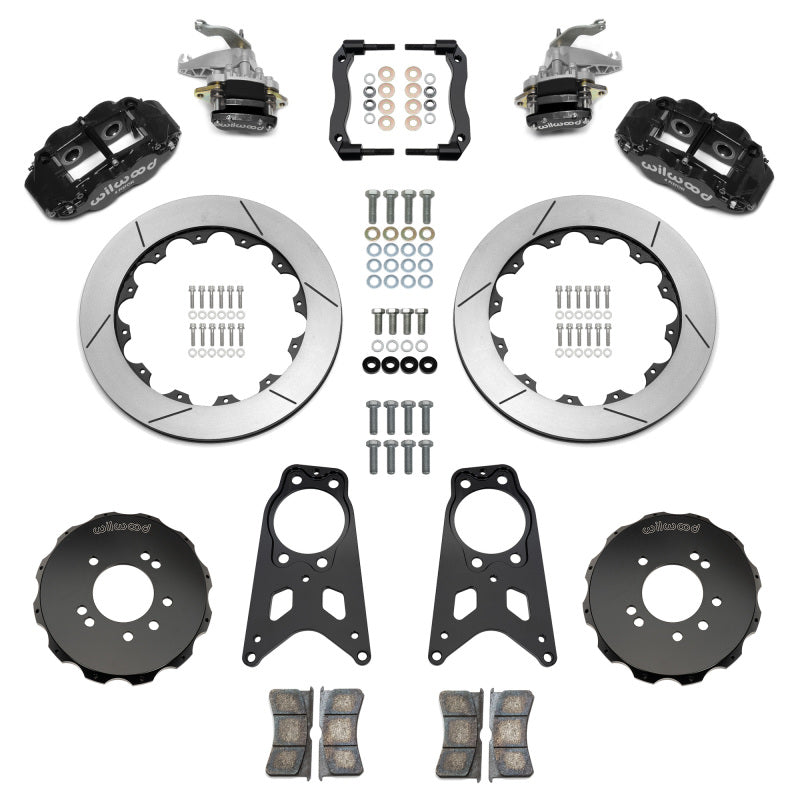 Wilwood 89-98 Nissan 240SX FNSL4R/MC4 Rear Parking BBK w/ 13.50in Slotted Rotors - Black - 140-18271