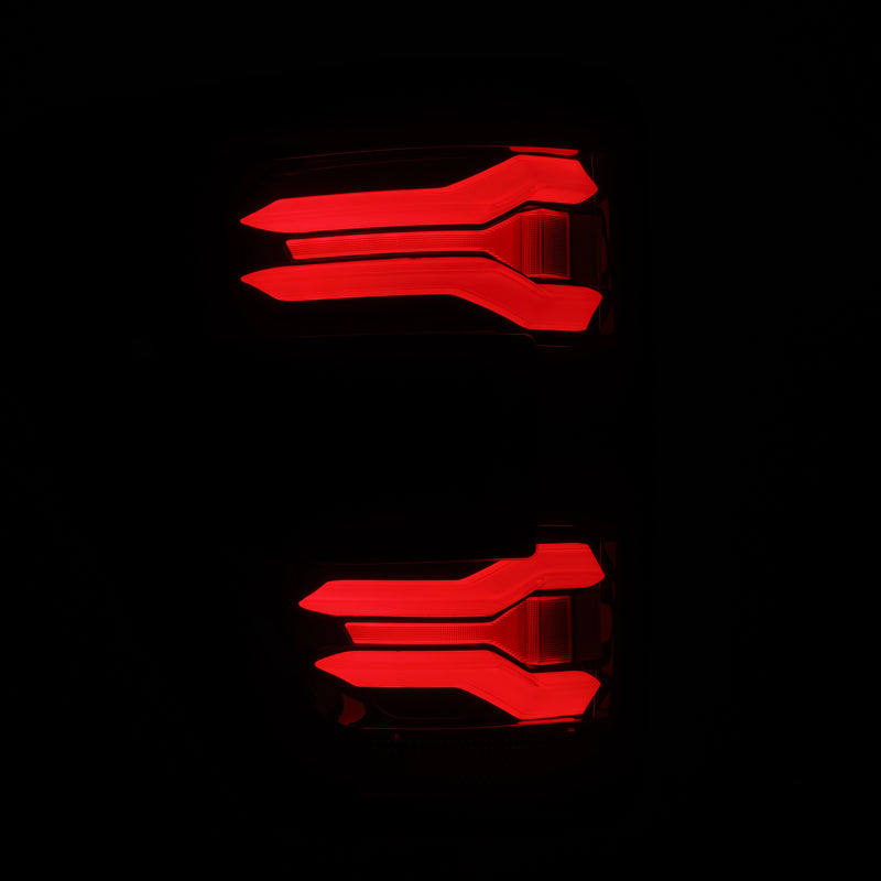AlphaRex 21-23 Ford F-150 LUXX LED Taillights - Black Red w/ BLIS - 653050
