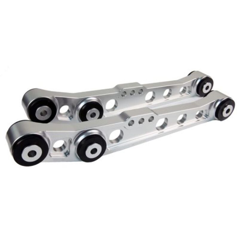 BLOX Racing V2 Billet Rear Lower Control Arms Poly Bushings 96-00 Honda Civic - Raw - BXSS-21204-RAW-V2