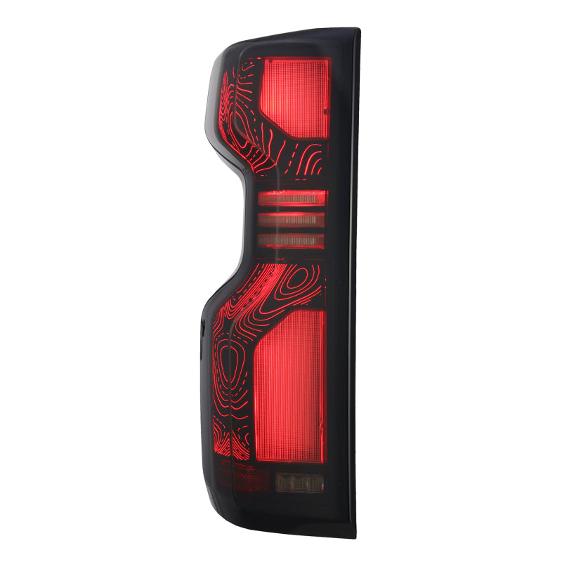 AlphaRex 19+Cheverolet 1500/2500HD/3500HD Silverado Luxx Series LED TailLights Alpha-Black Top-Etch - 620058