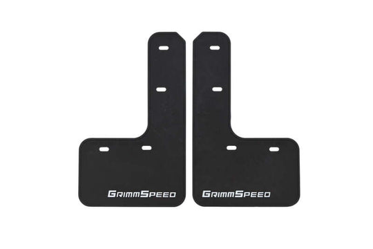 Grimmspeed 15-21 Subaru WRX/STI Mudflaps - Black w/ Red Lettering - GRM.1021.1.WHT