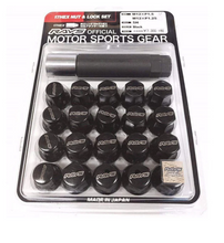 Load image into Gallery viewer, Rays M12x1.25 5 holes 16pcs nut, 4pcs Lock nut, 1 adapter &amp; 1 lock nut key - Black - W1712125B