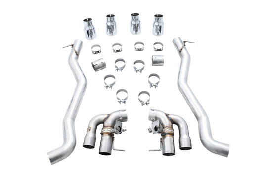 AWE Tuning 18-19 BMW M5 (F90) 4.4T AWD SwitchPath Axle-Back Exhaust - Chrome Silver Tips - 3025-42061