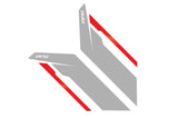 APR Sideburn Stickers - Silver APR/Red Stripe (Pair) - PM100333