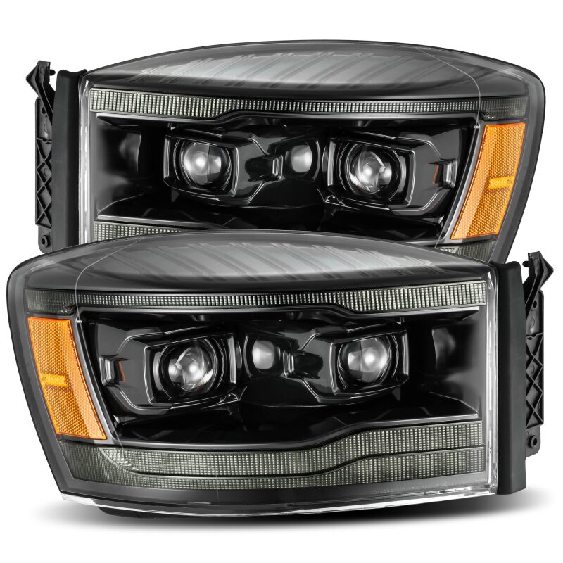 AlphaRex 06-08 Dodge Ram 1500HD PRO-Series Proj Headlights Plank Style Alpha Black w/Seq Signal/DRL - 880530