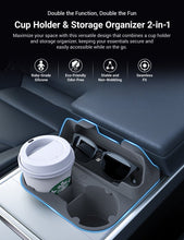 Load image into Gallery viewer, Center Console Cup Holder with Storage for Model 3/Y | Food-Grade Silicone | 2-Slot