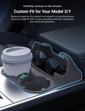 Load image into Gallery viewer, Center Console Cup Holder with Storage for Model 3/Y | Food-Grade Silicone | 2-Slot