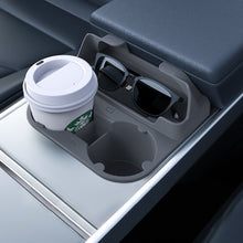 Load image into Gallery viewer, Center Console Cup Holder with Storage for Model 3/Y | Food-Grade Silicone | 2-Slot