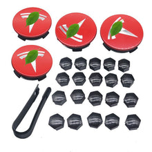 Load image into Gallery viewer, Wheel Center Cap Kit with Puller for Model 3/Y/S/X | 4 Hub Caps + 20 Lug Nut Covers