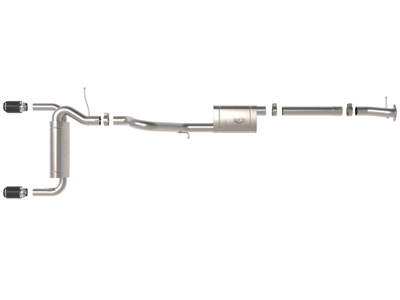 aFe 2021+ Ford Bronco L4-2.3L (t) / V6-2.7L (tt) Vulcan 3in. to 2.5in. SS Cat-Back - Carbon - 49-33138-C