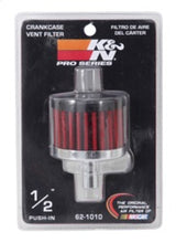 Load image into Gallery viewer, K&amp;N Steel Base Crankcase Vent Filter .5in Vent OD x 2in OD x 1.5in Height - 62-1010