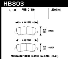 Load image into Gallery viewer, Hawk 2015+ Ford Mustang GT 5.0L (Excluding GT350/GT350R/GT500) ER-1 Endurance Racing Rear Brake Pads - HB803D.639