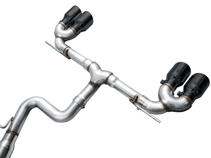AWE Tuning MK8 Volkswagen Golf R 3in Track Edition Quad Exhaust - Diamond Black Tips - 3020-43658