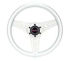 Load image into Gallery viewer, NRG All Aluminum Steering Wheel 330mm - Heart Cut Out- Ergonomic Grip- Anadized Silver - RST-073-SL