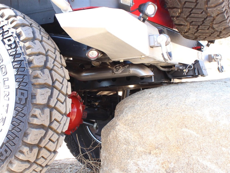 aFe MACHForce XP Exhaust Cat-Back 3in SS-409 Hi-Tuck inRBin 12-14 Jeep Wrangler Unlimited V6 4Dr - 49-46232