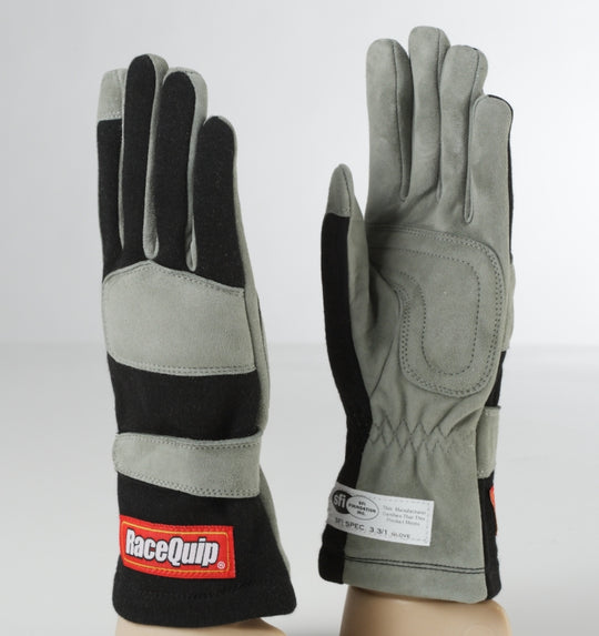 RaceQuip Black 1-Layer SFI-1 Glove - XL - 351006