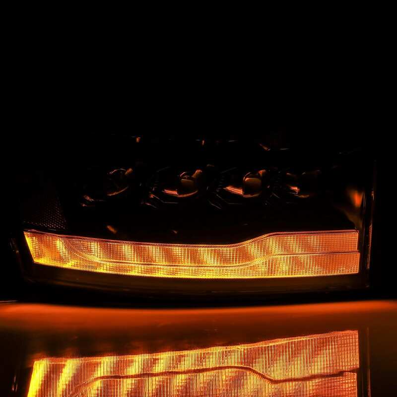 AlphaRex 06-08 Ram 1500HD NOVA LED Proj Headlights Plank Style Alpha Blk w/Seq Signal/DRL/Amber LED - 880538