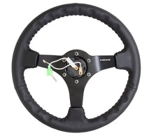 Load image into Gallery viewer, NRG Reinforced Steering Wheel (350mm / 3in. Deep) Bk Leather w/Bk BBall Stitch (Odi Bakchis Edition) - RST-036MB-R