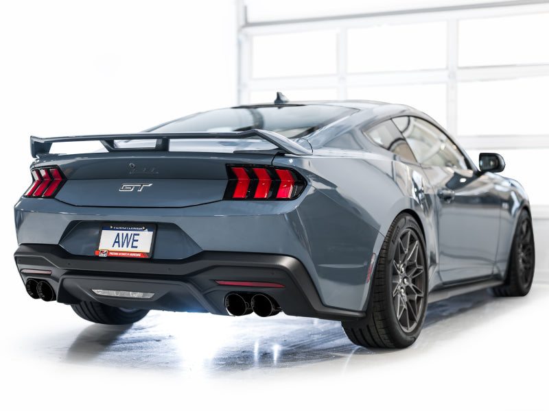 AWE 2024 Ford Mustang GT Fastback S650 RWD SwitchPath Cat-Back Exhaust w/ Quad Diamond Black Tips - 3025-43650