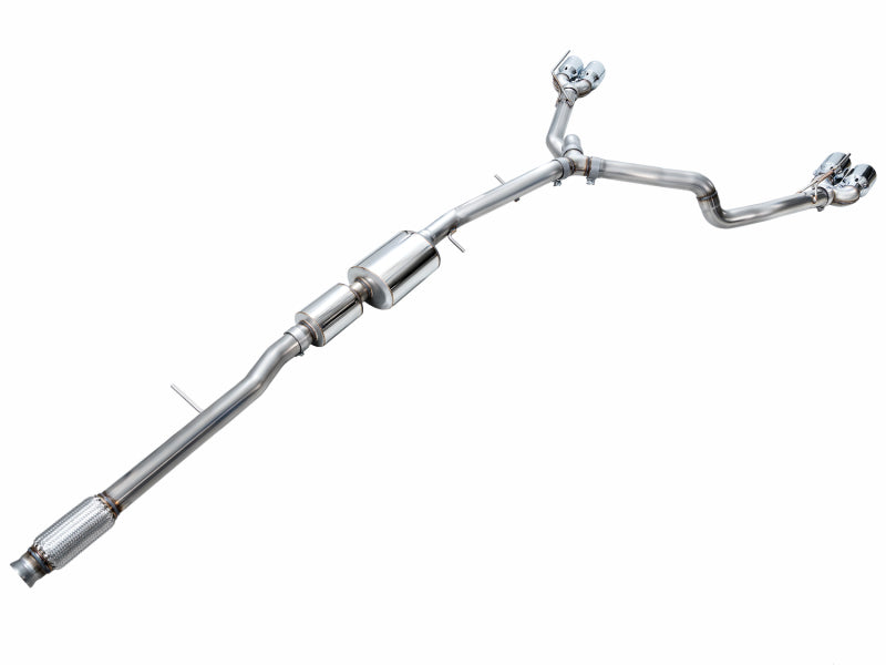 AWE Tuning 2021+ GMC Suburban/Yukon XL 5.3L 0FG Split Rear Exit Catback - Quad Chrome Silver Tips - 3015-42007
