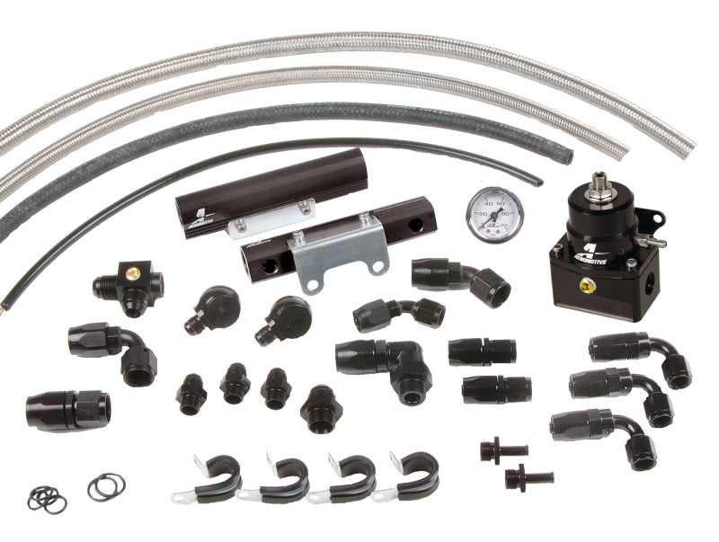 Aeromotive 04-14 Subaru WRX / 07-14 Subaru STI Top Feed Fuel Rail Kit - Black - 14182