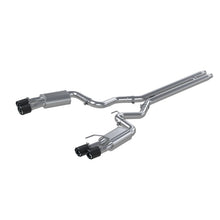 Load image into Gallery viewer, MBRP 18-22 Ford Mustang GT 5L T304 SS 3in Cat-Back Dual Rear w/4in Quad Carbon Fiber Tips (Street) - S72053CF