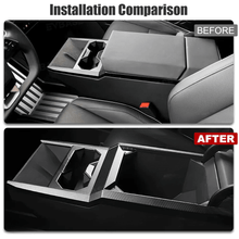Load image into Gallery viewer, Cybertruck Center Console Cup Holder ABS Carbon Fiber Style Protective Overlay