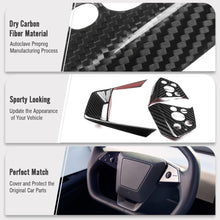 Load image into Gallery viewer, Cybertruck Steering Wheel Voice Control Trim | Glossy/Matte Real Carbon Fiber