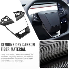 Load image into Gallery viewer, Cybertruck Steering Wheel Voice Control Trim | Glossy/Matte Real Carbon Fiber